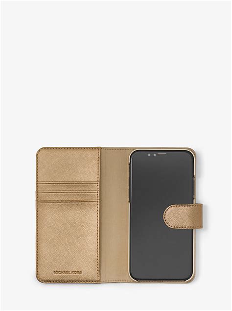 hülle iphone x michael kors|Saffiano Leather Folio Case for iPhone X/XS .